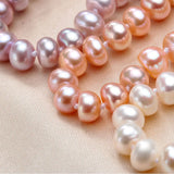 8-9mm Freshwater Pearl Bracelets, 925 Sterling Silver Clasp, White Pink Purple