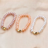 8-9mm Freshwater Pearl Bracelets, 925 Sterling Silver Clasp, White Pink Purple