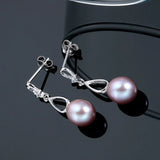 4 Colors Women 8-9mm Freshwater Pearl Drop Earrings AAAA