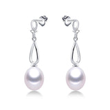 4 Colors Women 8-9mm Freshwater Pearl Drop Earrings AAAA