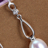 4 Colors Women 8-9mm Freshwater Pearl Drop Earrings AAAA