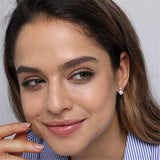 925 Silver Pearl Stud Earrings with Zircon Rhinestones