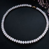 925 Silver AAAA 8-9mm Pearl Necklace Chain Gift For Women