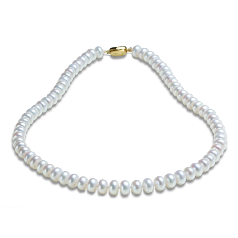 925 Silver AAAA 8-9mm Pearl Necklace Chain Gift For Women