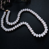 925 Silver AAAA 8-9mm Pearl Necklace Chain Gift For Women