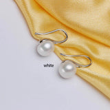 925 Sterling Silver Natural Pearl Earrings Round Classic Earrings for Women