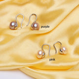 925 Sterling Silver Natural Pearl Earrings Round Classic Earrings for Women
