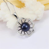 925 Silver Zircon&Pearl Pendant Necklace for Women