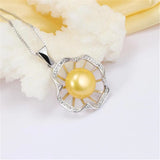 925 Silver Zircon&Pearl Pendant Necklace for Women