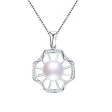 925 Silver Zircon&Pearl Pendant Necklace for Women