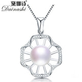 925 Silver Zircon&Pearl Pendant Necklace for Women