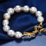Baroque Freshwater Pearl Bracelets 12.5-13mm Women's Jewelry Wedding Accessories