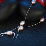 925 Silver Freshwater Pearl Necklace Fine Jewelry Women Length