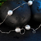925 Silver Freshwater Pearl Necklace Fine Jewelry Women Length