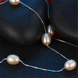 925 Silver Freshwater Pearl Necklace Fine Jewelry Women Length
