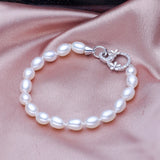 Freshwater Pearl Bracelet Bridal Jewelry 7-8mm Party Charm Rope Chain