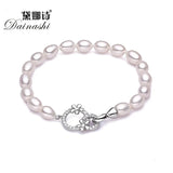 Freshwater Pearl Bracelet Bridal Jewelry 7-8mm Party Charm Rope Chain