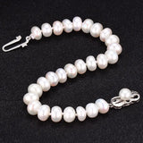 Natural Freshwater Pearl Bracelet, Fine Silver Jewelry