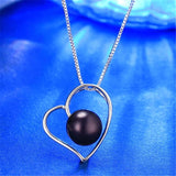 925 Silver Heart Pendant Natural Freshwater Pearl for Women