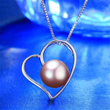 925 Silver Heart Pendant Natural Freshwater Pearl for Women