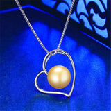 925 Silver Heart Pendant Natural Freshwater Pearl for Women