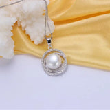 925 Silver Zircon & Freshwater Pearl Pendant