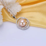 925 Silver Zircon & Freshwater Pearl Pendant