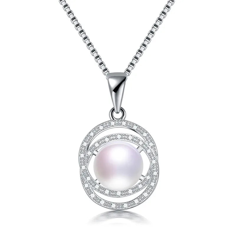 925 Silver Zircon & Freshwater Pearl Pendant