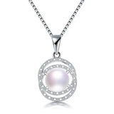 925 Silver Zircon & Freshwater Pearl Pendant