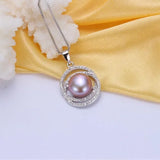 925 Silver Zircon & Freshwater Pearl Pendant