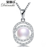 925 Silver Zircon & Freshwater Pearl Pendant