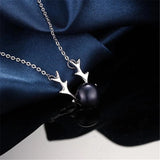 925 Silver Deer Head Pendant Necklace & Freshwater Pearl Necklace