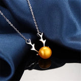 925 Silver Deer Head Pendant Necklace & Freshwater Pearl Necklace