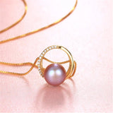 Freshwater Pearl Necklace 925 Silver Zircon Pendant High Jewelry for Women