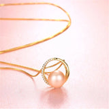 Freshwater Pearl Necklace 925 Silver Zircon Pendant High Jewelry for Women
