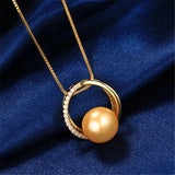 Freshwater Pearl Necklace 925 Silver Zircon Pendant High Jewelry for Women