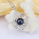 925 Silver Zircon & Pearl Pendant Necklace