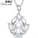 925 Silver Zircon & Pearl Pendant Necklace