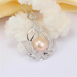 925 Silver Zircon & Pearl Pendant Necklace