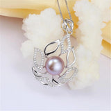925 Silver Zircon & Pearl Pendant Necklace