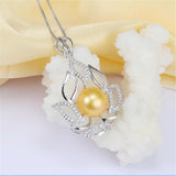 925 Silver Zircon & Pearl Pendant Necklace