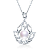 925 Silver Zircon & Pearl Pendant Necklace