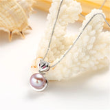 Freshwater Pearl Necklace 925 Silver Fox Pendant
