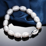 Freshwater Pearl Bracelet 925 Sterling Silver Jewelry Water Drops Charm