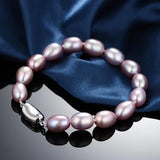 Freshwater Pearl Bracelet 925 Sterling Silver Jewelry Water Drops Charm