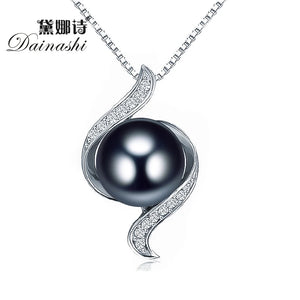 Freshwater Pearl Pendant 925 Sterling Silver Necklace for Bridal
