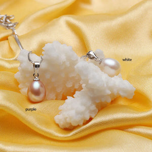 Natural Freshwater Pearl Pendant Necklace Women 925Sterling Silver High Jewelry