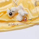 Natural Freshwater Pearl Pendant Necklace Women 925Sterling Silver High Jewelry
