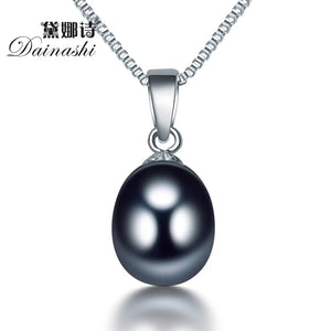 Natural Freshwater Pearl Pendant Necklace Women 925Sterling Silver High Jewelry