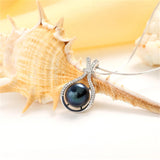 Freshwater Pearl Pendant Necklace 925 Sterling Silver Zircon Pendant Necklace